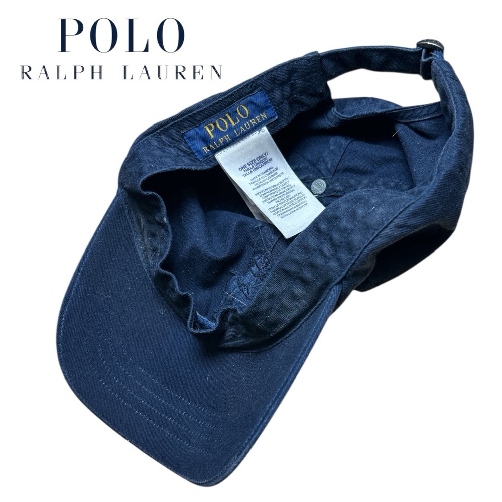 Polo Ralph Lauren VINTAGE Y2K #3 Navy Blue‎ Adjustable Hat - Picture 5 of 5